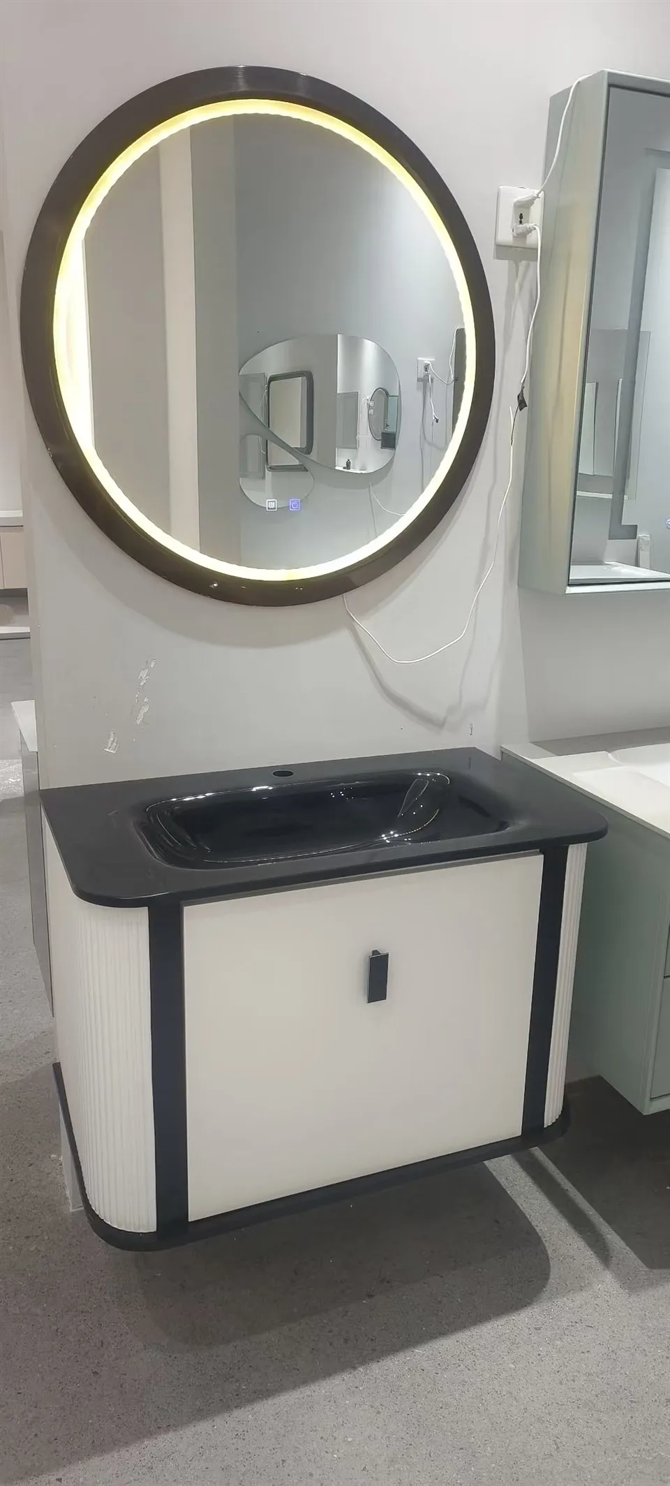 PVC glass basin bathroom vanity