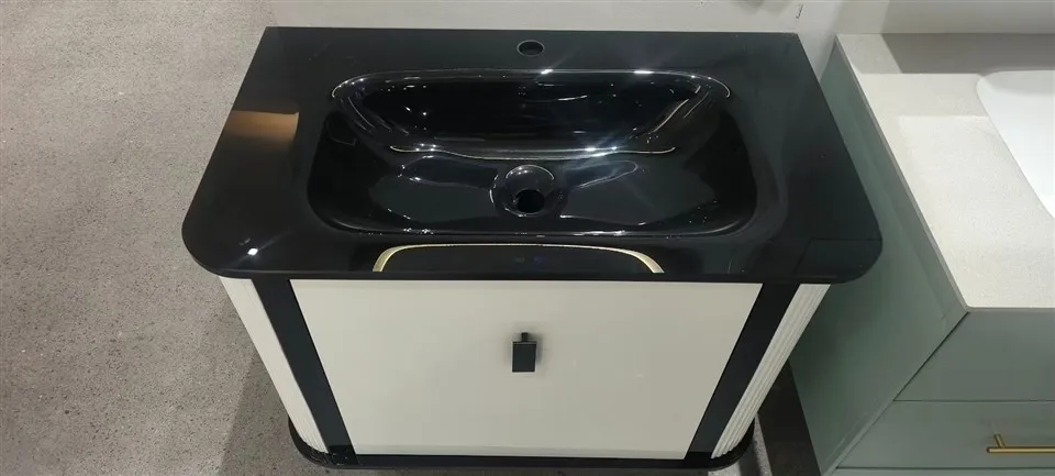 PVC glass basin bathroom vanity factory